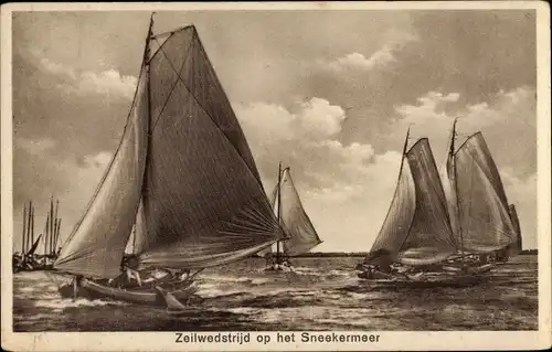 Ak Zeilwedstrijd op het Sneekermeer, Segelpartie