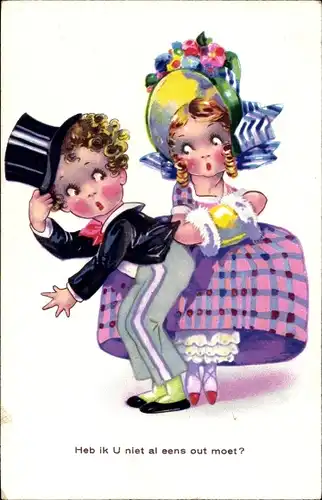 Ak Heb ik U niet al eens out moet, Junge und Mädchen