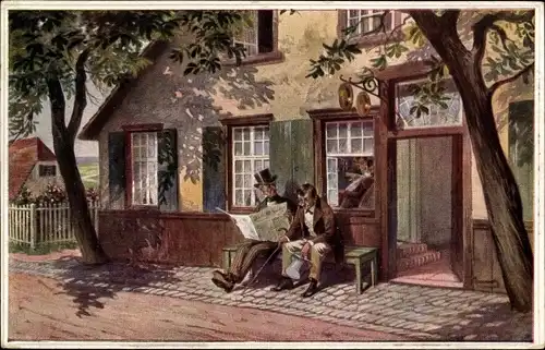 Künstler Ak Rupp, Beim Bader, Chez le barbier