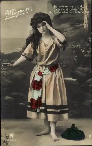 Ak Frauenportrait, Mignon, Für mich war niemand da...