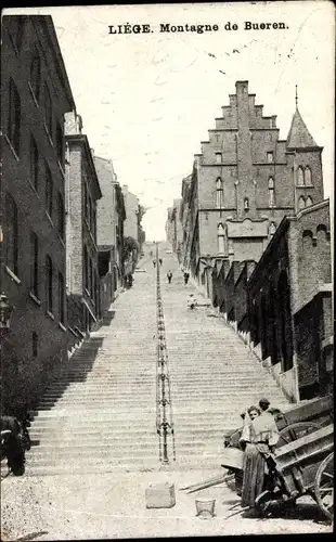 Ak Liège Lüttich Wallonien, Montagne de Bueren