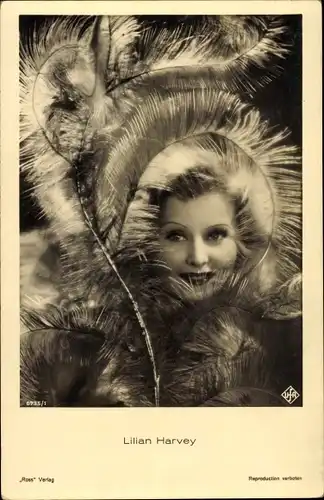 Ak Schauspielerin Lilian Harvey, Portrait, Feder