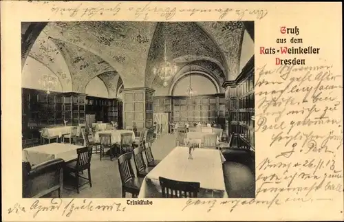 Ak Dresden, Rats-Weinkeller, Trinkstube