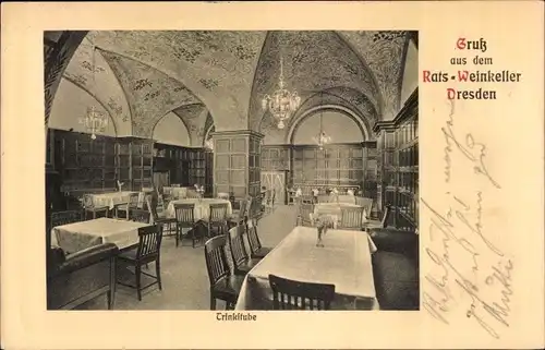 Ak Dresden, Rats-Weinkeller, Trinkstube