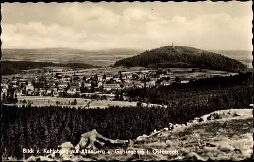 Ak Altenberg im Erzgebirge, Blick vom Kahleberg auf den Ort