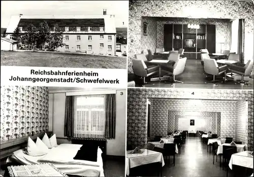 Ak Johanngeorgenstadt im Erzgebirge, Schwefelwerk, Reichsbahnferienheim, Klubraum, Gästezimmer