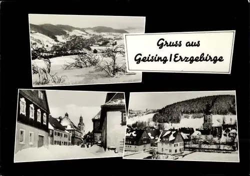 Ak Geising Altenberg im Erzgebirge, Winteransichten