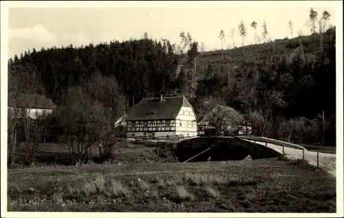 Ak Weida in Thüringen, Eisenhammer erbaut 1770, Brücke