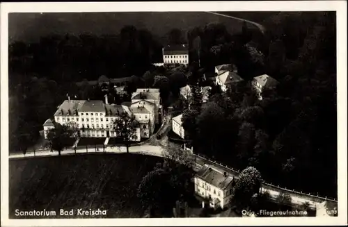 Ak Bad Kreischa Sachsen, Sanatorium, Fliegeraufnahme