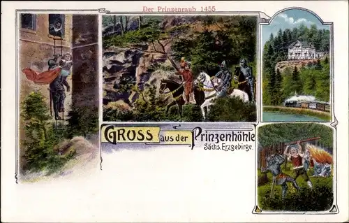 Ak Hartenstein im Erzgebirge Sachsen, Prinzenhöhle, Altenburger Prinzenraub 1455