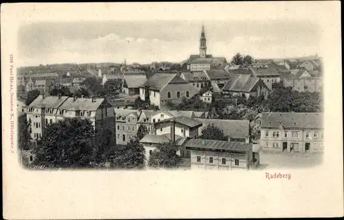 Ak Radeberg Sachsen, Blick auf den Ort, Kirche, Häuser