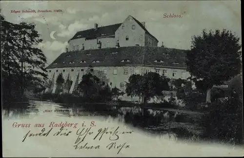 Mondschein Ak Radeberg Sachsen, Schloss
