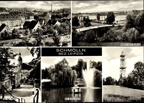 Ak Schmölln in Thüringen, Robert Koch Siedlung, Brauereiteich, Aussichtsturm