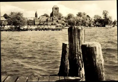 Ak Waren an der Müritz, Blick zum Steinhafen