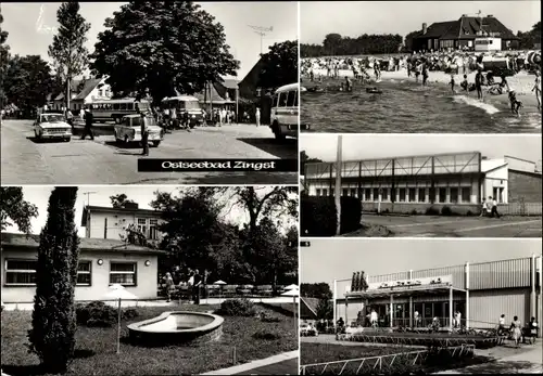 Ak Seeheilbad Zingst an der Ostsee, Fischmarkt, Milchbar, HO Gaststätte Kurhaus, Gastmahl des Meeres