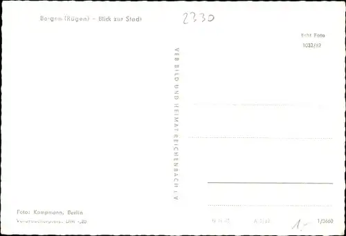 Ak Bergen auf der Insel Rügen, Panorama