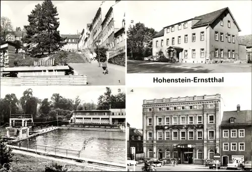 Ak Hohenstein Ernstthal in Sachsen, Altmarkt, Gaststätte Heiterer Blick, Freibad, Hotel Sachsenring