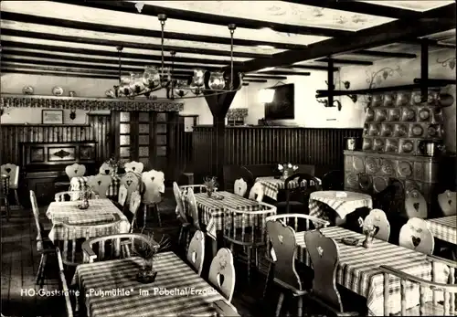 Ak Oberpöbel Dippoldiswalde im Osterzgebirge, HO Gaststätte Putzmühle, Innenansicht, Piano