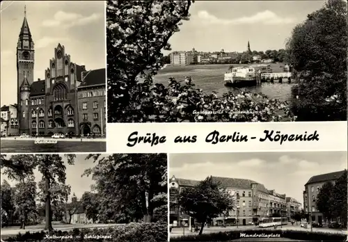 Ak Berlin Köpenick, Rathaus, Anlegestelle Luisenhain, Kulturpark, Schloßinsel