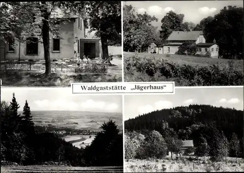 Ak Lehn Obergurig in der Lausitz, Waldgaststätte Jägerhaus