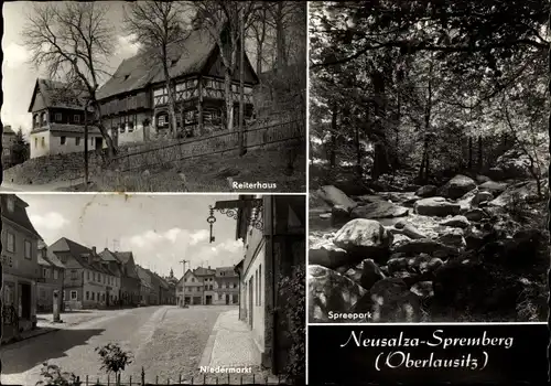 Ak Neusalza Spremberg in Sachsen, Reiterhaus, Niedermarkt, Spreepark