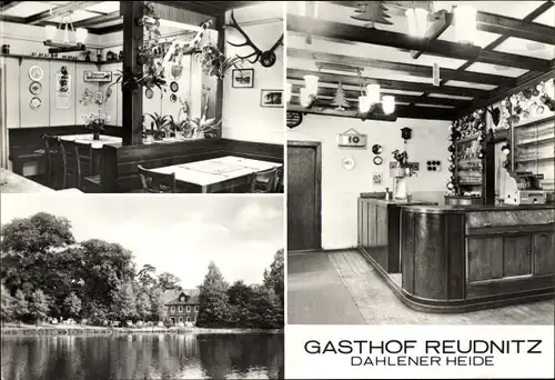 Ak Reudnitz Cavertitz, Gasthof, Innenansicht, Bartheke, Dahlener Heide