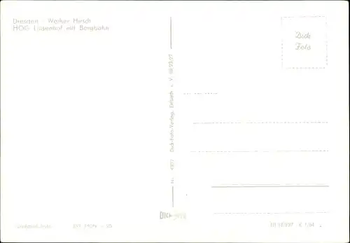 Ak Dresden Weißer Hirsch, HOG Luisenhof mit Bergbahn