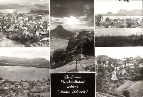 Ak Reinhardtsdorf Schöna Sächsische Schweiz, Panorama, Teilansichten