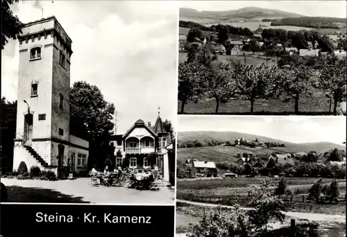 Ak Steina in Sachsen, Berggaststätte auf dem Schwedenstein, Panorama