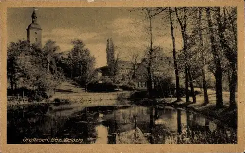 Ak Groitzsch in Sachsen, Teilansicht, Wasserpartie