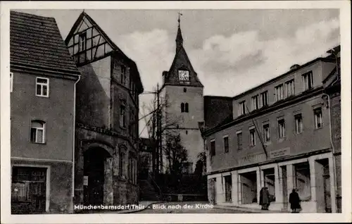 Ak Münchenbernsdorf in Thüringen, Blick zur Kirche