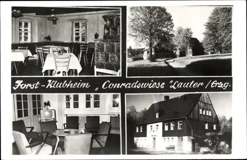 Ak Conradswiese Lauter im Erzgebirge Sachsen, Forst Klubheim, Innenansicht