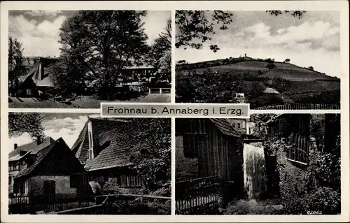 Ak Frohnau Annaberg Buchholz im Erzgebirge, Teilansichten, Mühle