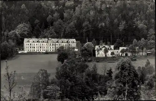 Ak Lauter Bernsbach im Erzgebirge Sachsen, Waldgebiet Schwarzwassertal, Gaststätte Brethaus