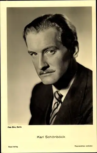 Ak Schauspieler Karl Schönböck, Portrait, Krawatte