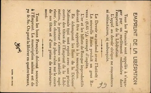 Ak Emprunt de la Liberation, les Vainqueurs de la Marne, General Joseph Gallieni, Portrait, Uniform