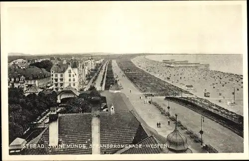 Ak Świnoujście Swinemünde Pommern, Strandpromenade