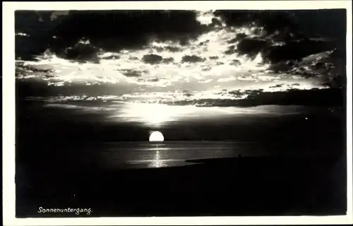 Ak Świnoujście Swinemünde Pommern, Sonnenuntergang