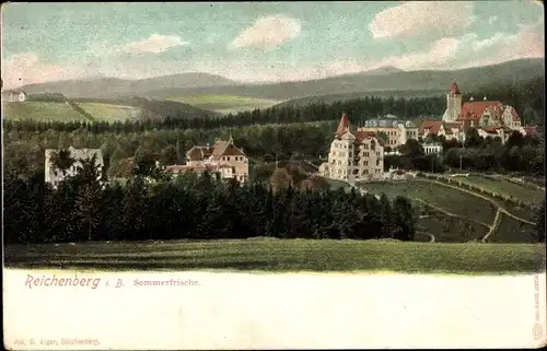 Ak Reichenberg in Böhmen Liberec Tschechien, Teilansicht, Sommerfrische