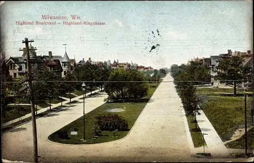 Ak Milwaukee Wisconsin USA, Highland Ringstraße