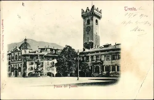 Künstler Ak Trento Trient Trentino, Piazzo del Duomo