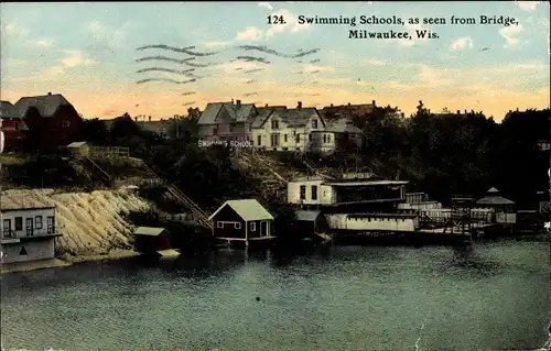 Ak Milwaukee Wisconsin USA, Swimming Schools, as seen from Bridge