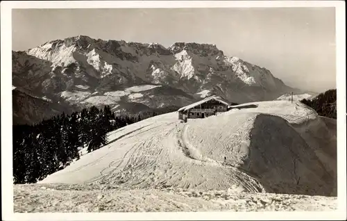 Ak Schellenberg Liechtenstein, Schellenberger Skihütte am Roßfeld