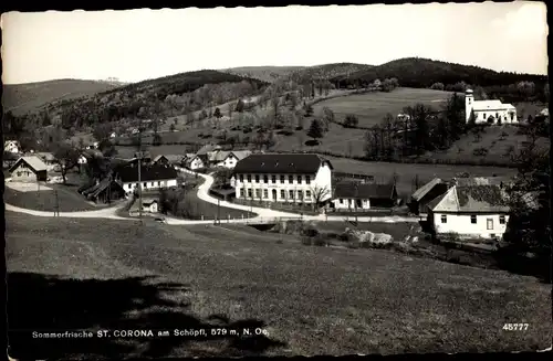 Ak St Corona am Wechsel in Niederösterreich, Teilansicht, Ort am Schöpfl