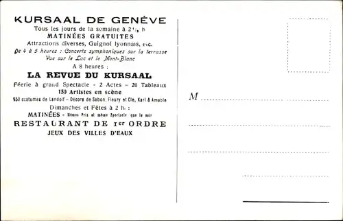 Ak Genève Schweiz, La Revue, Kursaal, Réception à Versailles d'une Ambassade suisse sous Louis XIV