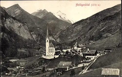 Ak Heiligenblut am Großglockner in Kärnten, Teilansicht mit Kirche