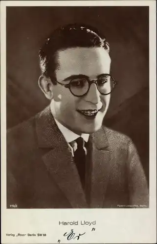 Ak Schauspieler Harold Lloyd, Ross 719/2