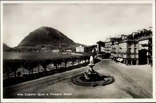 Ak Lugano Kanton Tessin Schweiz, Quai e Fontana Bossi