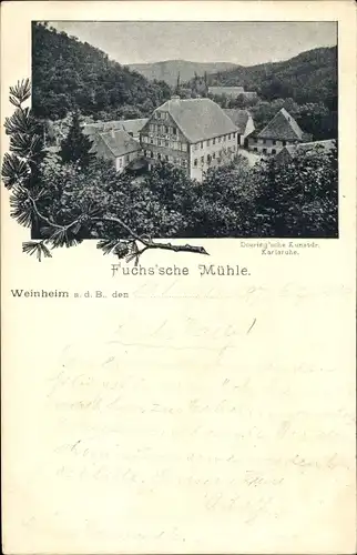 Ak Weinheim an der Bergstraße Baden, Fuchs'sche Mühle, Fichtenzweig