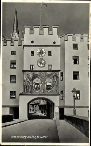 Ak Wasserburg am Inn in Oberbayern, Brücktor